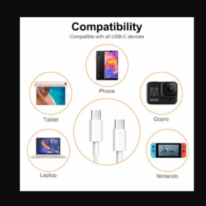 Type-C Fast Charging Cable USB Data Cables for Mobile Phone Charger & Computer Compatible IOS (2M) - Image 5