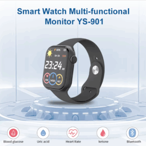 YS-901Smart Medical Watch Bluetooth With Multi-function  Blood Ketone Uric Acid Blood Glucose Monitor Diabetes Testing with Test Strips - Image 5